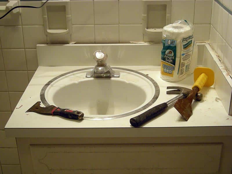 refinishing bathroom sink and countertop